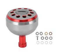 PolyGen Ergonomic 38mm Aluminum Alloy Knob with Secure Textured Grip for Baitcasting Reel Upgrades, Better Handling in Wet Conditions, Fishing Reel Power Knob for S/A/D (Red)