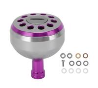 PolyGen Ergonomic 38mm Aluminum Alloy Knob with Secure Textured Grip for Baitcasting Reel Upgrades, Better Handling in Wet Conditions, Fishing Reel Power Knob for S/A/D (Purple)