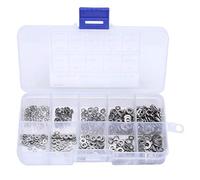 PolyGen Flat Spring Washers Kit containing 500 pieces, a Multi Size Gasket Assortment of M1.6 M2 M2.5 M3 M4 made from 304 Steel for mechanical fastening