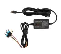 PolyGen Fuente de alimentación para vigilancia de estacionamiento Las 24 Horas con Corte de bajo Voltaje 12 V a 30 V a 5 V 2,5 A Cable de 3,2 m/10,5 pies Kit de cableado Duro para