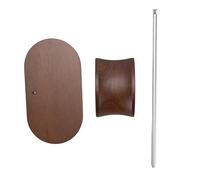 PolyGen Headphone Stand for Desk with Large Stable Base for Work or Gaming, A Space Saving Walnut Wood and Aluminum Universal Headphone Holder