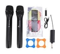 PolyGen Kit de micrófono de Karaoke procesador de señal Digital de 48 Canales, Alcance de 30 Metros, Dos micrófonos dinámicos de Mano y Receptor Recargable para presentaciones