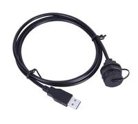 PolyGen Kit de Puerto USB de Montaje Empotrado para Coche, Cable de extensión USB Resistente a la Intemperie con Enchufe Macho a Hembra para integración de salpicadero de