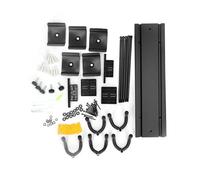 PolyGen metodo de gancho de pared giratorio para guitarra en un riel de empalme de aluminio para bajo, violín, mandolina, un colgador de guitarra para exhibición de instrumentos (Black)