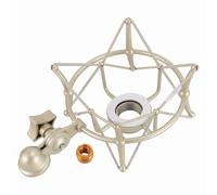 PolyGen Microphone Shock Mount with Durable Zinc Alloy Body to Isolate from Vibrations, Mic Shock Mount Clip with Adapter for Neumann TLM170 MK4 Recording (Oro)