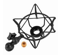 PolyGen Microphone Shock Mount with Durable Zinc Alloy Body to Isolate from Vibrations, Mic Shock Mount Clip with Adapter for Neumann TLM170 MK4 Recording (Negra)