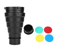 PolyGen Monolight Studio Spot Snoot para fotógrafos, un Conjunto Completo de Montura cónica Snoot Bowens Que Incluye 5 filtros de Color y Rejilla de Panal para Cabezales