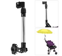 PolyGen Paragüero de Acero Inoxidable con Brazo Giratorio y Telescópico de 360° para Cochecito de Bebé y Manillar de Bicicleta de 2 a 2,5 cm, Diseño de Soporte Retráctil
