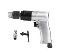 PolyGen Reversible Air Drill with 1800rpm No-load Speed and 3/8 Inch Chuck, 1/4NPT Inlet Pneumatic Drilling Tool for Maintenance and Machine Production