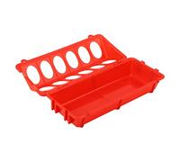 PolyGen Small Poultry Feeding Tray Featuring a Flip Top Lid, a 12 Hole Plastic Bird Feeding Trough, This Duck Chicken Quail Feeder is for Small Aviaries