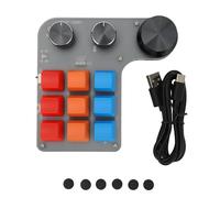 PolyGen Teclado mecánico 9 Teclas con conexión de Modo Dual y batería de 300 mAh, un Teclado programable con una Sola Mano con 3 perillas para Oficina y Trabajo Creativo