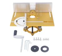 PolyGen Woodworking Router Flip Plate, 240 x 200mm Aluminum Alloy Construction for 64mm to 66mm Trimming Machines with Manual Router Lift for Milling