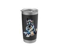Polygon Art Anatolian Shepherd Dog Kangal Vaso térmico de acero inoxidable de doble pared