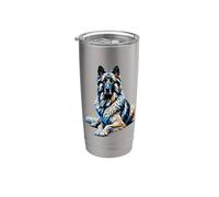 Polygon Art Anatolian Shepherd Dog Kangal Vaso térmico de acero inoxidable de doble pared