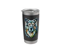 Polygon Art Anatolian Shepherd Dog Kangal Vaso térmico de acero inoxidable de doble pared