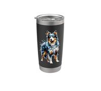 Polygon Art Australian Kelpie Sheepdog Vaso térmico de acero inoxidable de doble pared