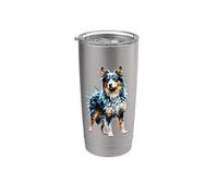 Polygon Art Australian Kelpie Sheepdog Vaso térmico de acero inoxidable de doble pared