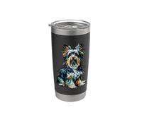 Polygon Art Australian Silky Terrier Sydney Silky Vaso térmico de acero inoxidable de doble pared