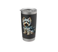 Polygon Art Australian Silky Terrier Sydney Silky Vaso térmico de acero inoxidable de doble pared