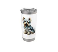 Polygon Art Australian Silky Terrier Sydney Silky Vaso térmico de acero inoxidable de doble pared