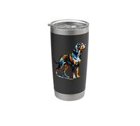 Polygon Art Black and Tan Coonhound Vaso térmico de acero inoxidable de doble pared