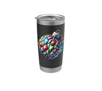 Polygon Art Bolas de Navidad Temporada navideña Adornos Vaso térmico de acero inoxidable de doble pared