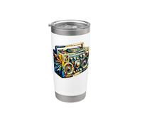 Polygon Art Boombox Old School 80s Music Hip Hop Vaso térmico de acero inoxidable de doble pared