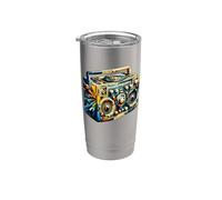 Polygon Art Boombox Old School 80s Music Hip Hop Vaso térmico de acero inoxidable de doble pared