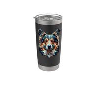 Polygon Art Cardigan Welsh Corgi Vaso térmico de acero inoxidable de doble pared