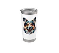 Polygon Art Cardigan Welsh Corgi Vaso térmico de acero inoxidable de doble pared