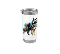 Polygon Art Caucasian Shepherd Dog Caucasian Ovcharka Vaso térmico de acero inoxidable de doble pared