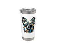 Polygon Art Chinese Crested Dog Crestie Vaso térmico de acero inoxidable de doble pared