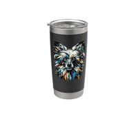 Polygon Art Chinese Crested Dog Crestie Vaso térmico de acero inoxidable de doble pared