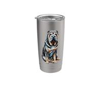 Polygon Art Chinese Shar-Pei Shar Pei Vaso térmico de acero inoxidable de doble pared