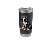 Polygon Art Coonhound Coon Dog Vaso térmico de acero inoxidable de doble pared
