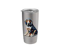 Polygon Art Coonhound Coon Dog Vaso térmico de acero inoxidable de doble pared