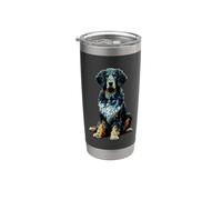 Polygon Art Curly-Coated Retriever Retrievers Vaso térmico de acero inoxidable de doble pared