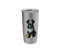 Polygon Art Curly-Coated Retriever Retrievers Vaso térmico de acero inoxidable de doble pared