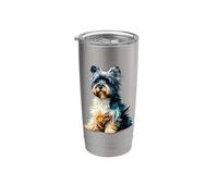 Polygon Art Dandie Dinmont Terrier Terriers Vaso térmico de acero inoxidable de doble pared