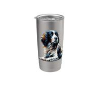 Polygon Art English Springer Spaniel Vaso térmico de acero inoxidable de doble pared