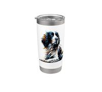 Polygon Art English Springer Spaniel Vaso térmico de acero inoxidable de doble pared