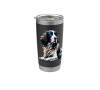 Polygon Art English Springer Spaniel Vaso térmico de acero inoxidable de doble pared
