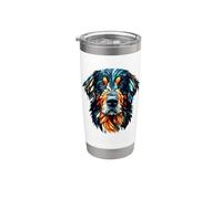 Polygon Art Flat-Coated Retriever Flatcoat Vaso térmico de acero inoxidable de doble pared