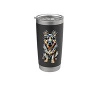 Polygon Art German Shepherd GSD Vaso térmico de acero inoxidable de doble pared