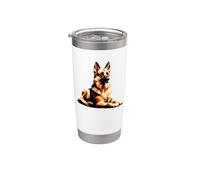 Polygon Art German Shepherd GSD Vaso térmico de acero inoxidable de doble pared