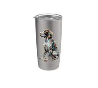Polygon Art German Shorthaired Pointer Dog GSP Vaso térmico de acero inoxidable de doble pared
