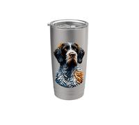 Polygon Art German Wirehaired Pointer Vaso térmico de acero inoxidable de doble pared