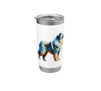 Polygon Art Great Pyrenees Pyrenean Mountain Dog Pyr Vaso térmico de acero inoxidable de doble pared