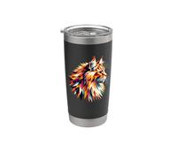 Polygon Art Maine Coon American Longhair Vaso térmico de acero inoxidable de doble pared