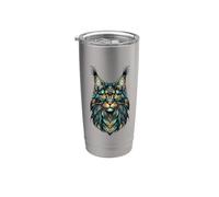 Polygon Art Maine Coon American Longhair Vaso térmico de acero inoxidable de doble pared